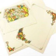 Italian Stationery Letter Writing Set in Portfolio ~ 10 sheets + 10 envelopes ~ Florentine fruit